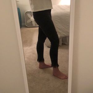 Distressed Black Free People Skinny Jeans